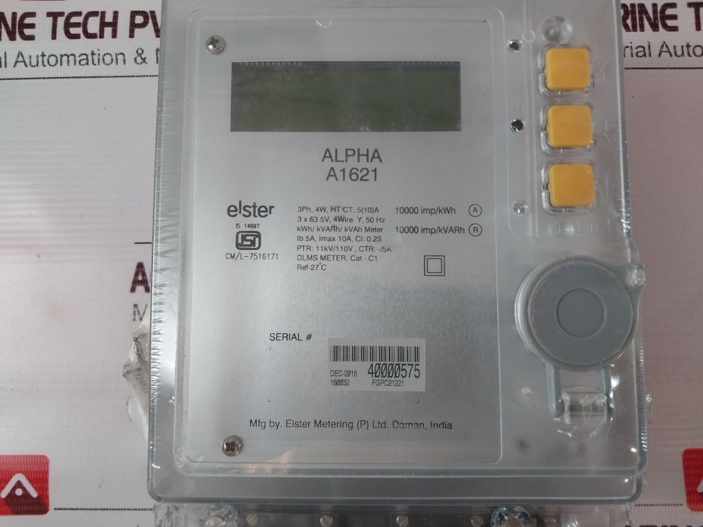 Elster Alpha A1621 Kwh/Kvarh/Kvah Meter, 3Ph, 4W, Ht Ct, 5(10)A