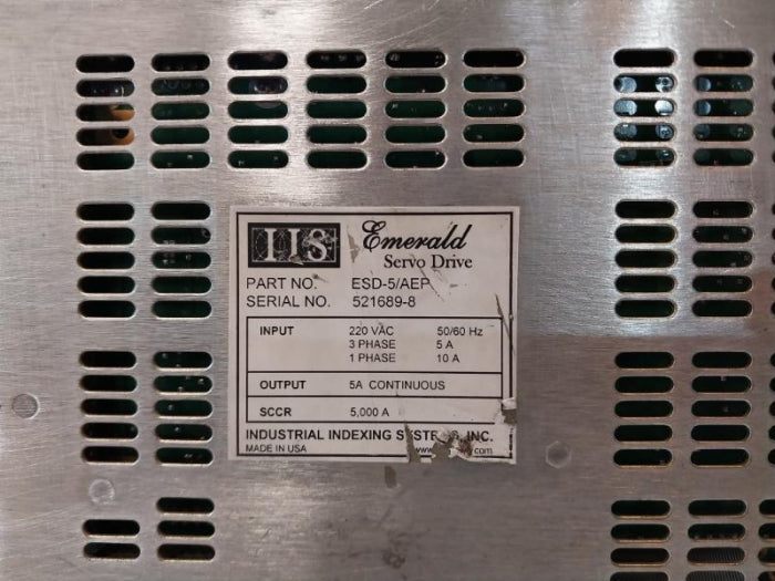 Emerald Esd-5/Aep Servo Drive 220Vac 3 Phase 5A, 1 Phase 10A, 24Vdc, 10A Max