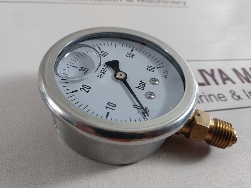 En 837-1 Pressure Gauge Cl. 1.6 0-60 Bar 1/4" Bsp