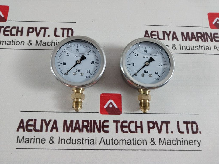 En 837-1 Pressure Gauge Cl. 1.6 0-60 Bar 1/4