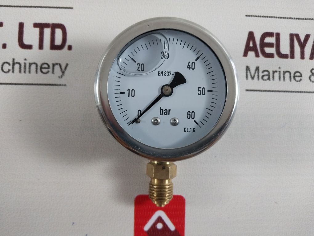 En 837-1 Pressure Gauge Cl. 1.6 0-60 Bar 1/4" Bsp