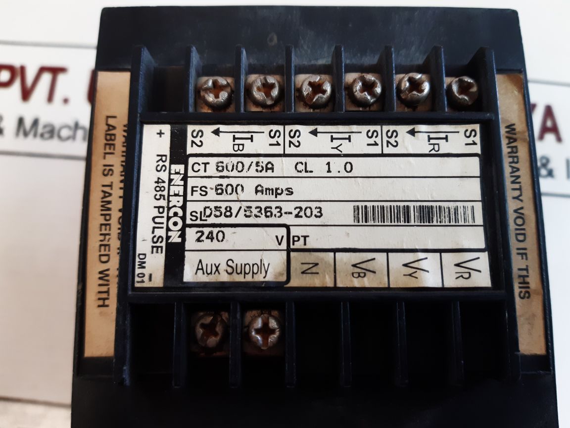 Enercon Dm 3258 Digital Panel Meter Ct 600/5A