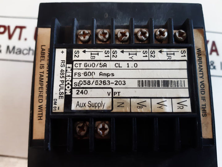 Enercon Dm 3258 Digital Panel Meter Ct 600/5A