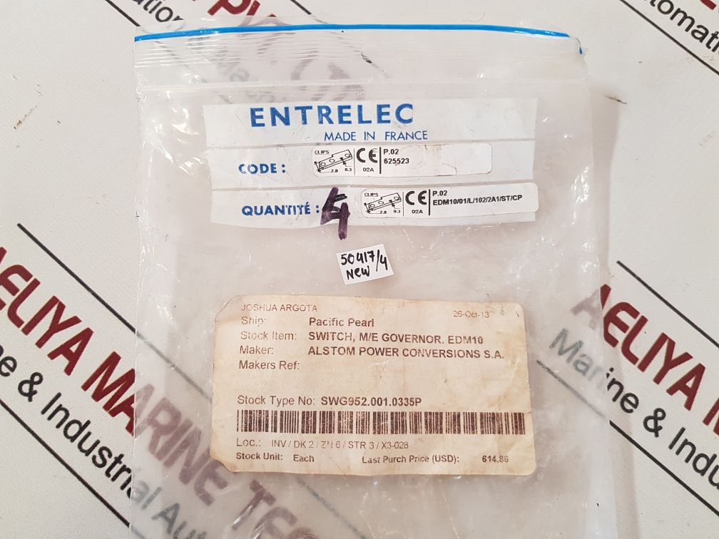 Entrelec EDM10/01/L/102/2A1/ST/CP Switch M/E Governer EDM10