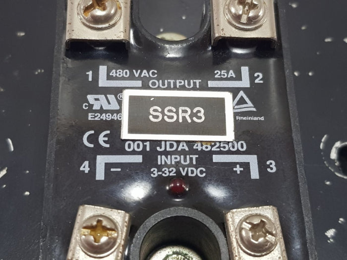 Eri 001 Jda 482500 Solid State Relay Output 25A 480Vac Input 3-32 Vdc