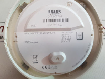 Honeywell Esser O2T-802374 Optical Smoke Detector With Heat Sensor