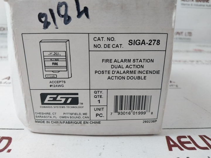Est Siga-278 Manual Pull Red Fire Alarm Station 235139P