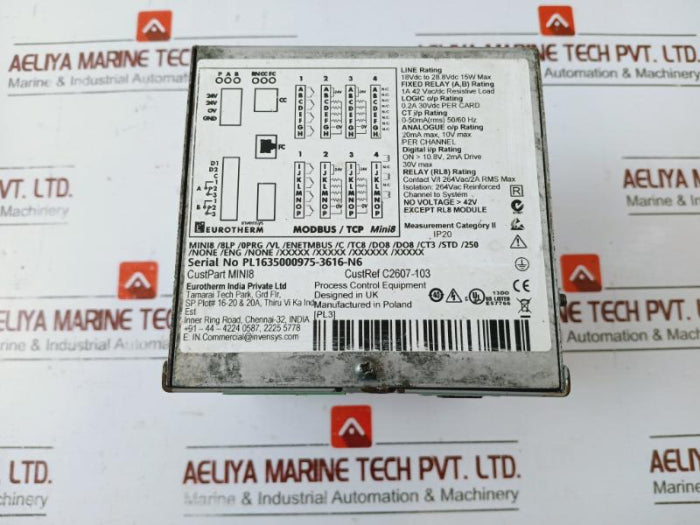 Eurotherm Mini8/8Lp/0Prg/Vl/Enetmbus/C/Tc8/Do8/Do8/Ct3/Std/250/None/Eng/None/Xxxxx/Xxxxx/Xxxxxx/Xxxxx Loop Controller