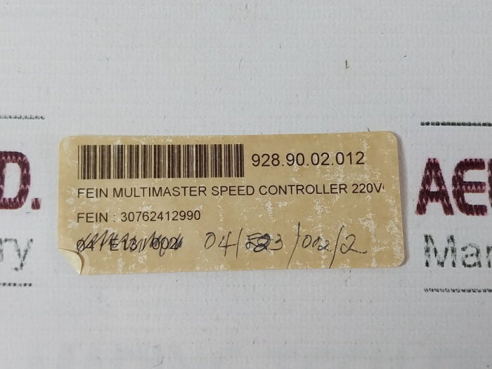 Fein 30762412990 Multimaster Speed Controller 2.5A 928.90.02.012