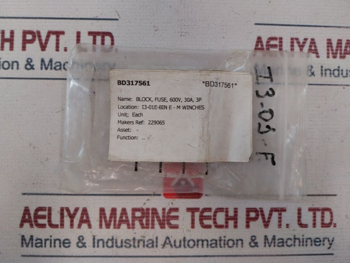 Ferraz Shawmut 30313 Fuse Block 600V-30A-3 Pole