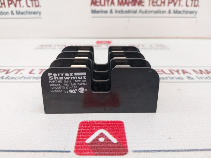 Ferraz Shawmut 30313 Fuse Block 600V-30A-3 Pole