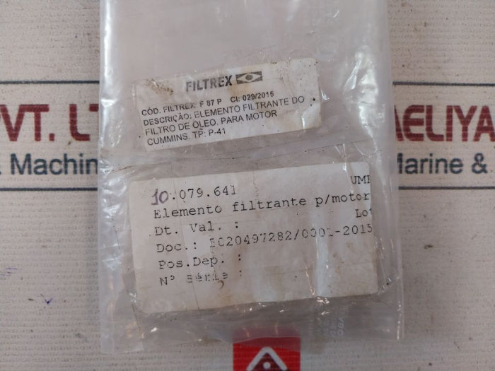 Filtrex F 87 P Oil Filter Filtering Element 10.079.641
