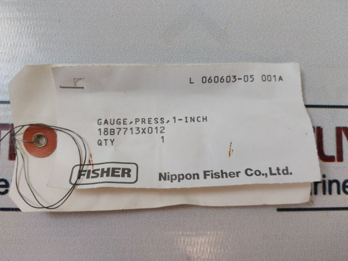 Fisher 18b7713x012 Press Gauge 0-160psi