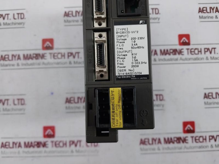 Fuji Electric Ryc201D3-vvt2 Faldic Servo Drive 200W 1Ø 200-230V, 50 Or 60Hz, 3.4A