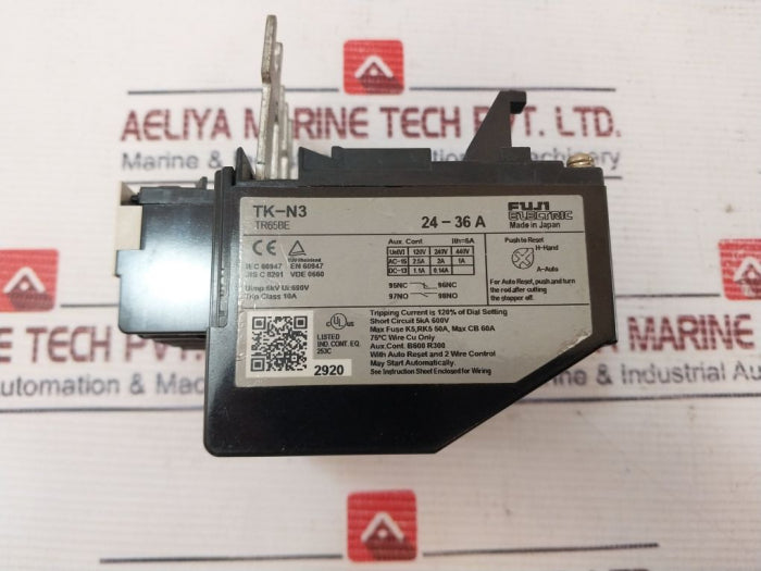 Fuji Electric Tk-n3 Thermal Overload Relay 24-36A 690V