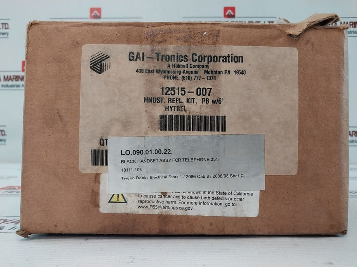 Gai-tronics 12515-007 Pressbar Handset With Hytrel Replacement Kit