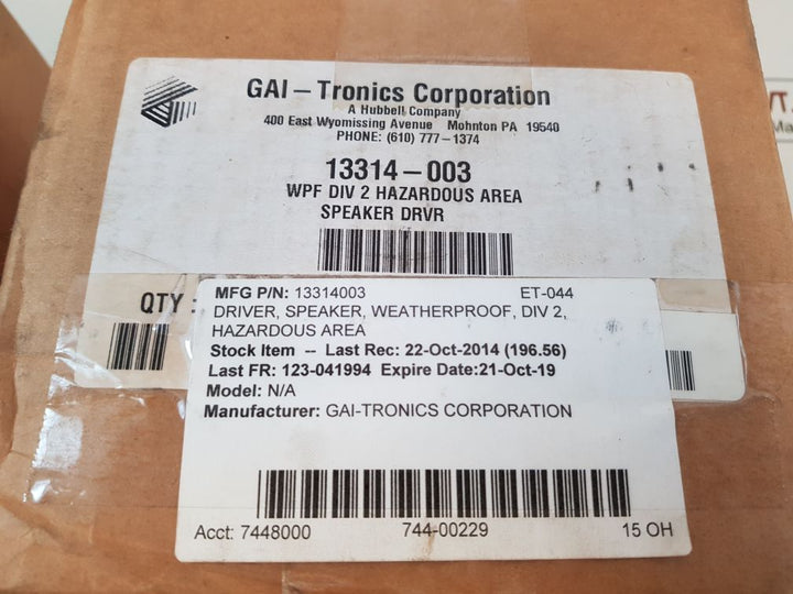 Gai-tronics 13314-003 Horn Driver 30 Watts Et-044 5 Oh 70V Xfmr