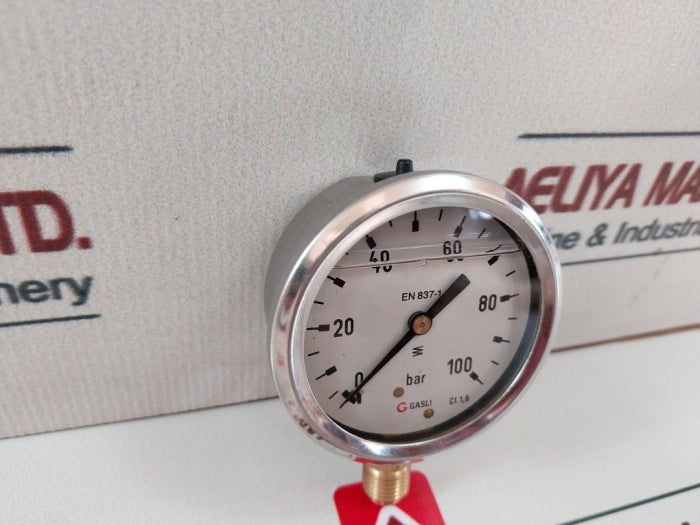 Gasli En 837-1 Pressure Gauge 0-100 Bar 2000952