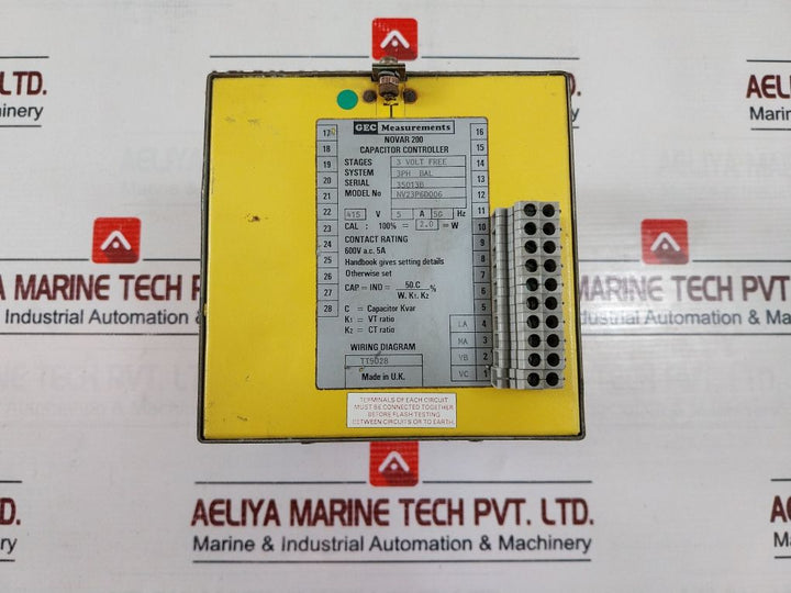 Gec Measurements Novar 200 Capacitor Controller Nv23P6D006