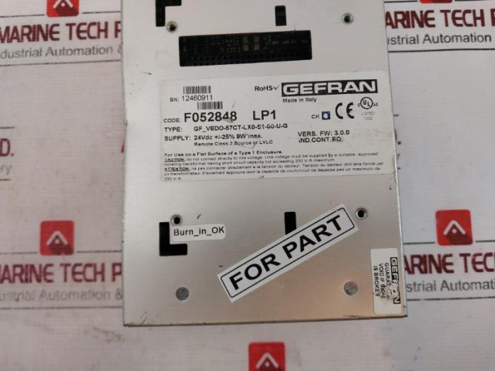 Gefran Gf_Vedo-57Ct-lx0-s1-00-u-g Operator Interface 24Vdc 9W Max