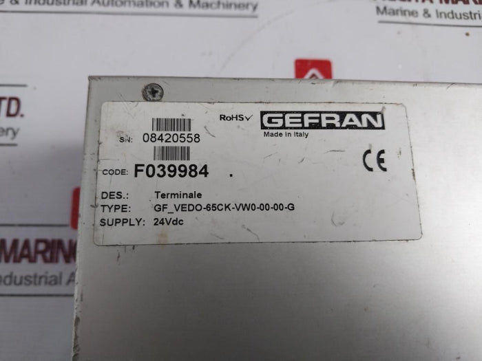 Gefran Gf_Vedo-65Ck-vw0-00-00-g Integrated Keyboard 24Vdc F039984