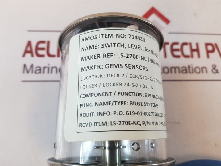 Gems Sensors 010-0350 Cable Mounting Level Switch 235Vac/Dc 3A 100Va