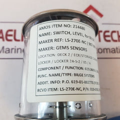 Gems Sensors 010-0350 Cable Mounting Level Switch 235Vac/Dc 3A 100Va