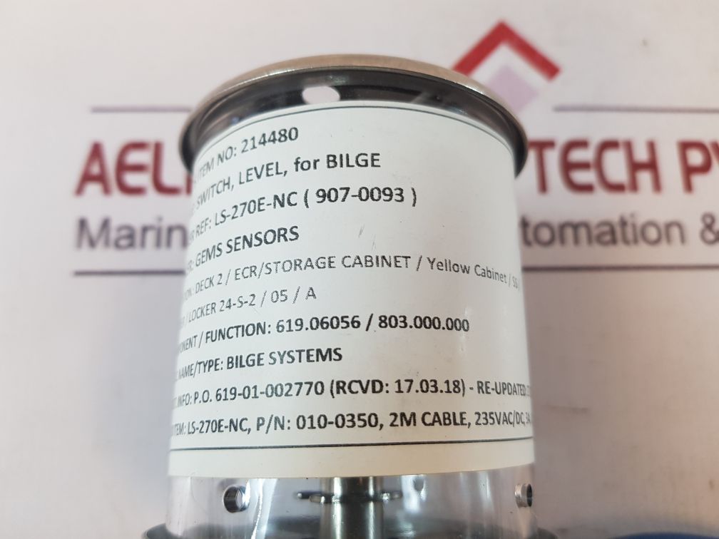 Gems Sensors 010-0350 Cable Mounting Level Switch 235Vac/Dc 3A 100Va