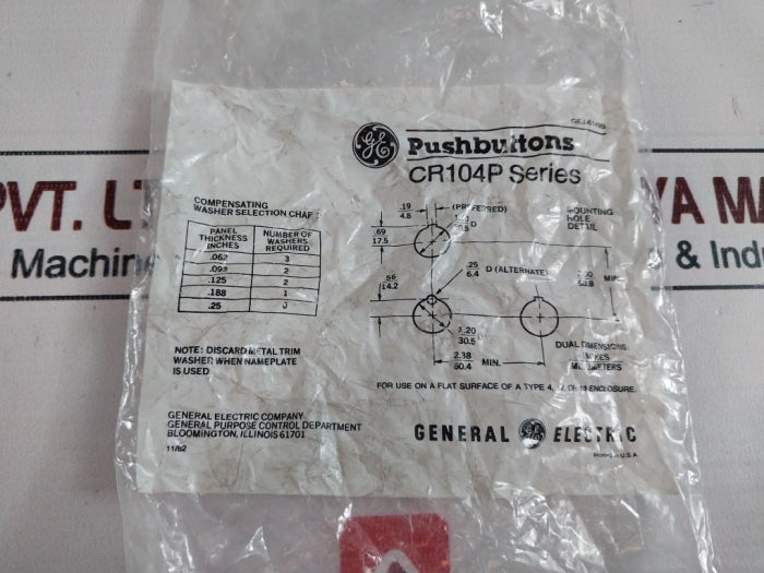 General Electric Cr104Plg22C Indicating Light 120V Ac/Dc Cr104Pxg42