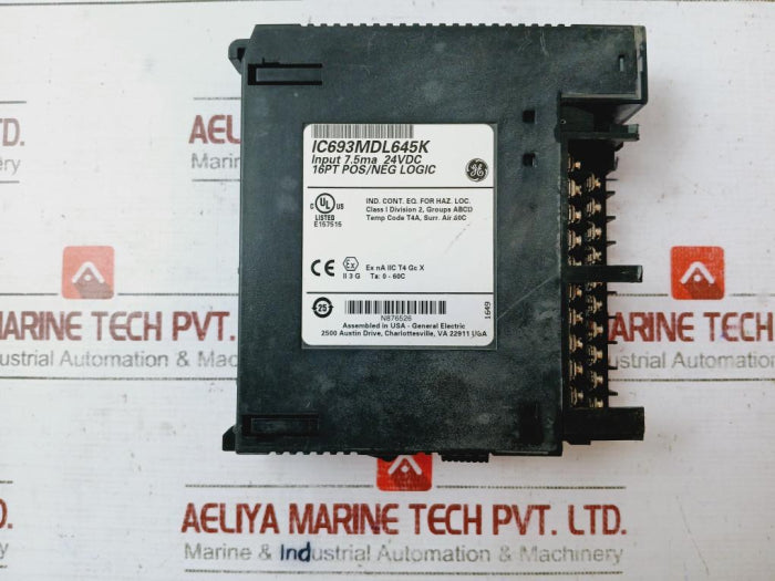 General Electric Ic693Mdl645K Input Module 24Vdc 16Pt Pos/Neg Logic