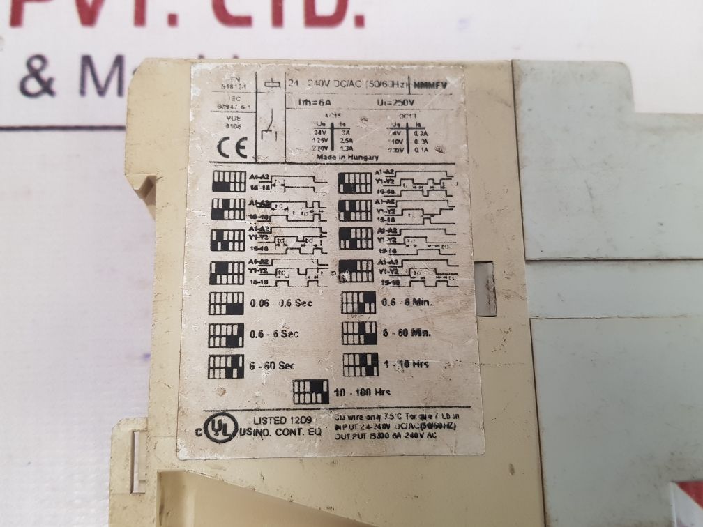 General Electric Nmmfv Timing Relay