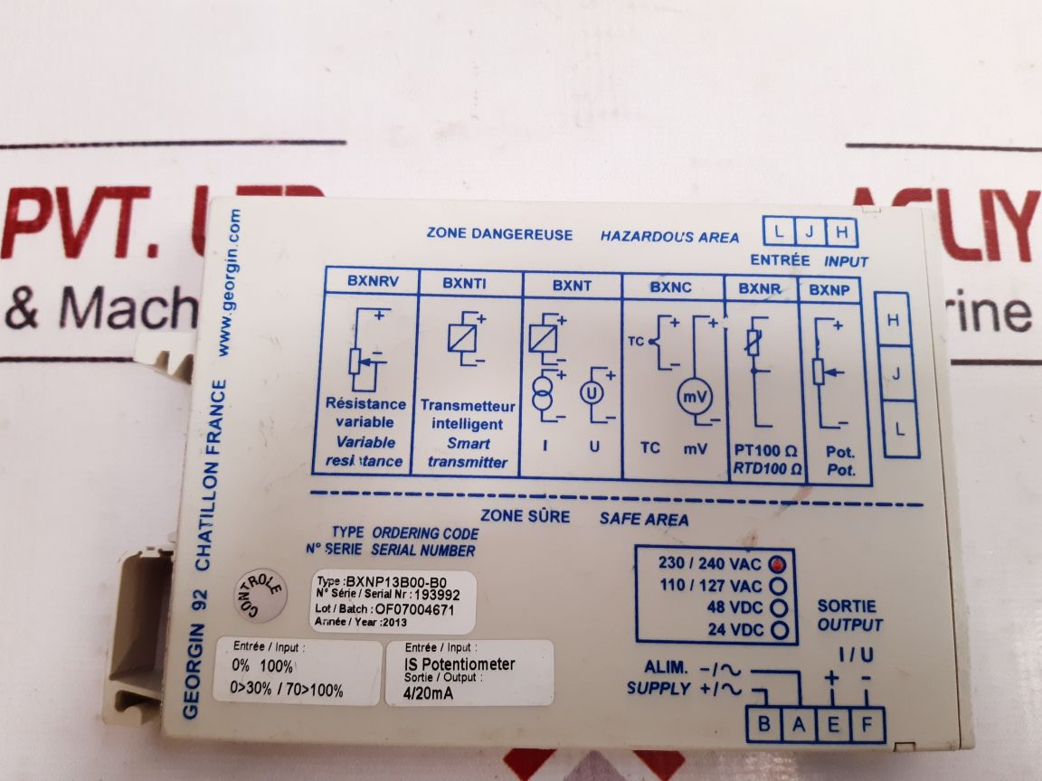 Georgin bxnp galvanic isolated converter bxnp13b00-b0 Atex 6104X