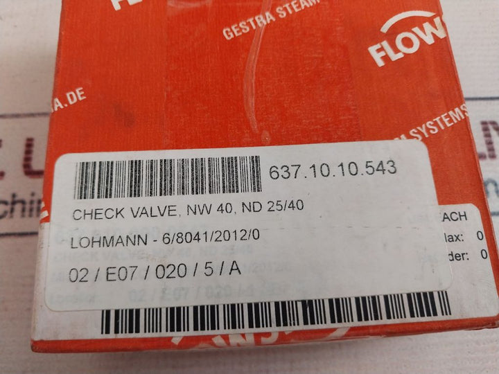 Gestra Rk 86 Check Valve Pn 6-40