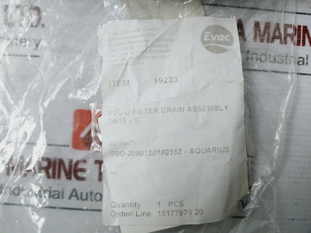 GEORG FISCHER +GF+ 546 Ball Valve PVC-U Filter Drain Assembly DN15-3/4”