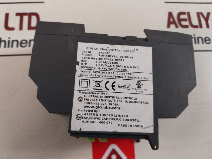 Gic 67Ddt0 Digital Time Switch 110-240 Vac 50/60Hz 100-240V Ac