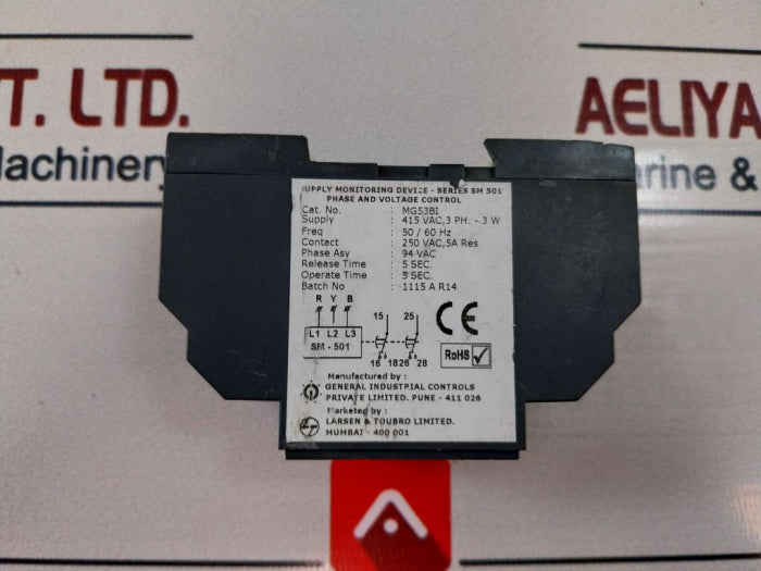 Gic Sm 501 Voltage Monitoring Relay Mg53bi 415 Vac 3-phase