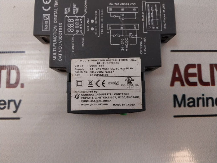 Gic V0Ddts1S Multi-function Digital Timer 24-240 Vac/Dc 50 Hz/60 Hz