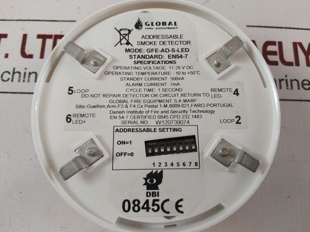 Global Gfe-ad-s-led Photoelectric Smoke Detector 17-28 Vdc 7Ma