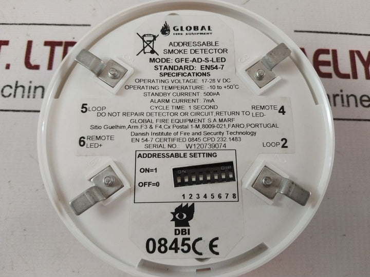 Global Gfe-ad-s-led Photoelectric Smoke Detector 17-28 Vdc 7Ma