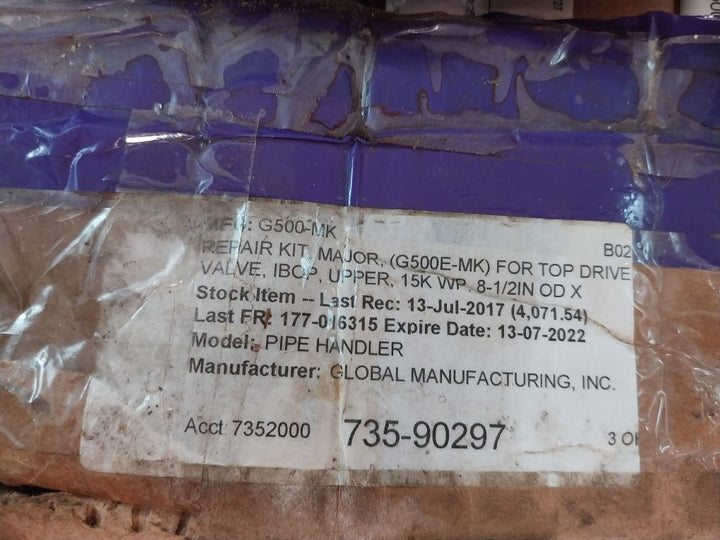 Global Manufacturing G500-mk Pipe Handler Repair Kit 177-016315
