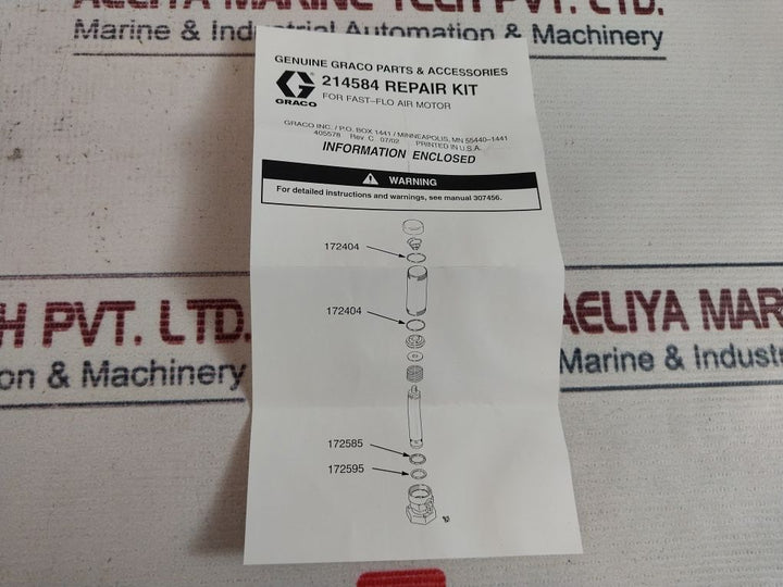 Graco 214584 Repair Kit For Fast-flow Air Motor