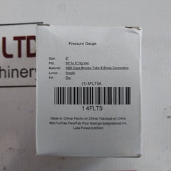 Lot of 2X Grainger 4FLT5 Pressure Gauge 30" TO 0" HG VAC
