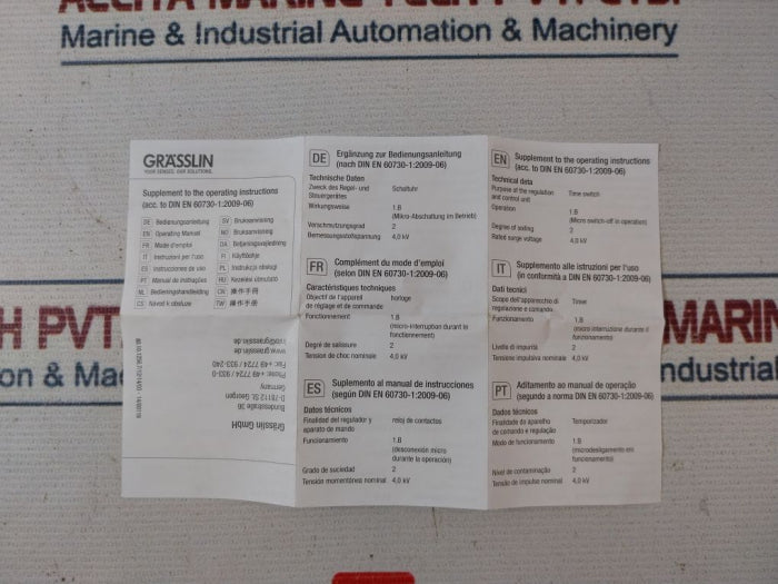 Grasslin Mil72E/1Stuzh-l Time Switch 110V, 60 Hz, Stuz-120