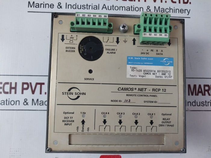 H.M. Stein Sohn Container Monitoring Rmp 12-103 Remote Control Panel