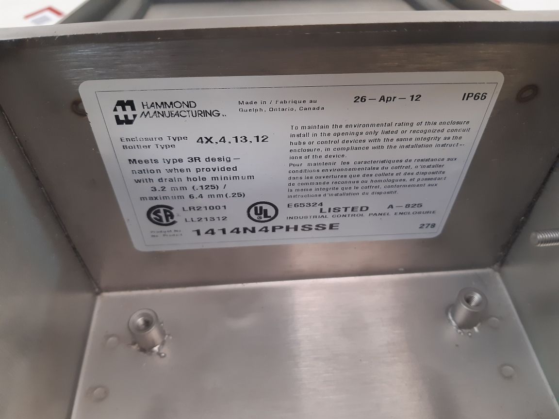 Hammond 1414N4Phsse Electrical Metal Mild Steel Box - Aeliya Marine Tech