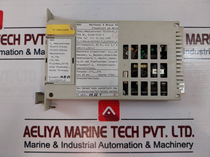 Hartmann & Braun TEU325/325-EX Temperature Transmitter 4~20MA