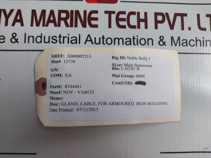Hawke/Nov 501/453Univ Cable Gland Brass