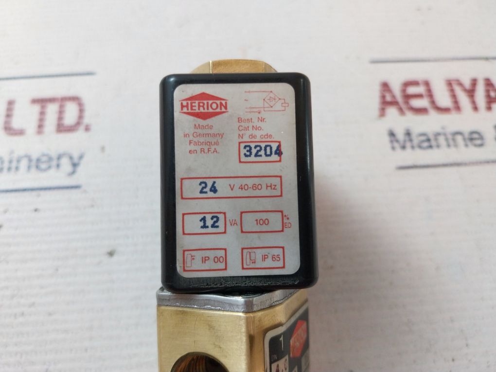 Herion 3204 Solenoid Valve Ip 00,65 24v 40-60hz