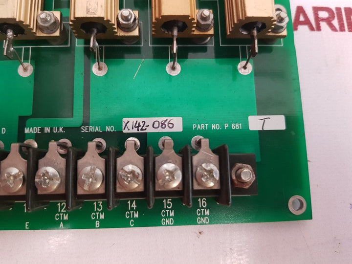 Hill Graham Controls P 681 T C.T. Transition Board