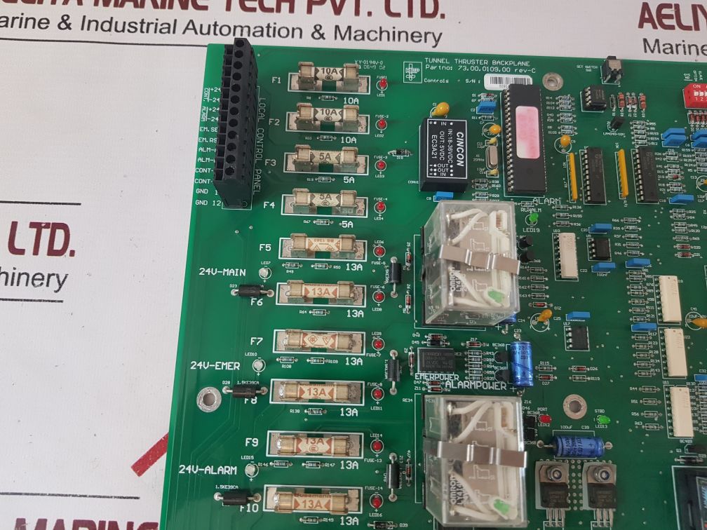 Hirp 73.00.0109.00 Rev-c Tunnel Thruster Backplane Pc Board